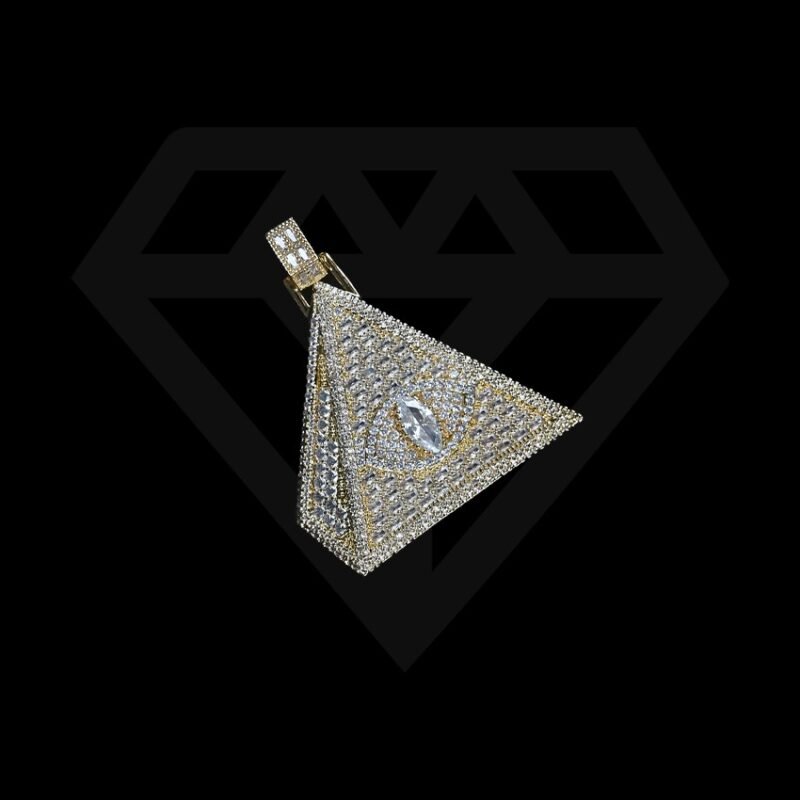 Silver Pendant Necklace Pyramid Pendant - Image 4