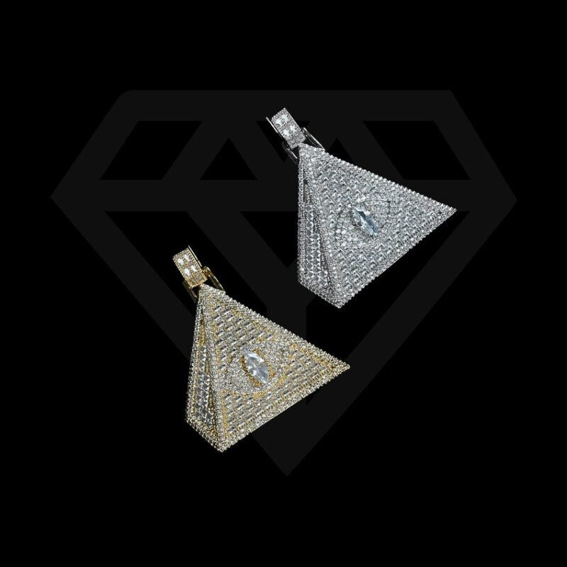Silver Pendant Necklace Pyramid Pendant