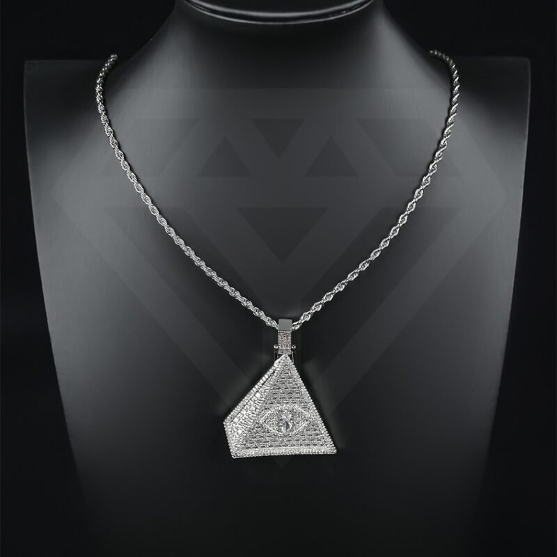 Silver Pendant Necklace Pyramid Pendant - Image 2
