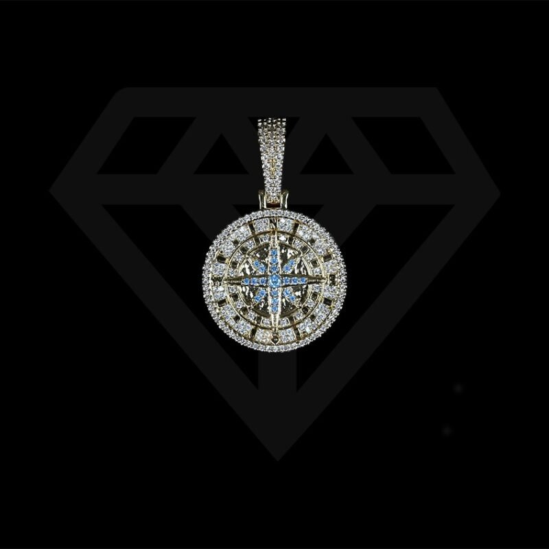 Circle Pendant Necklace Cuban Link Pendant - Image 2