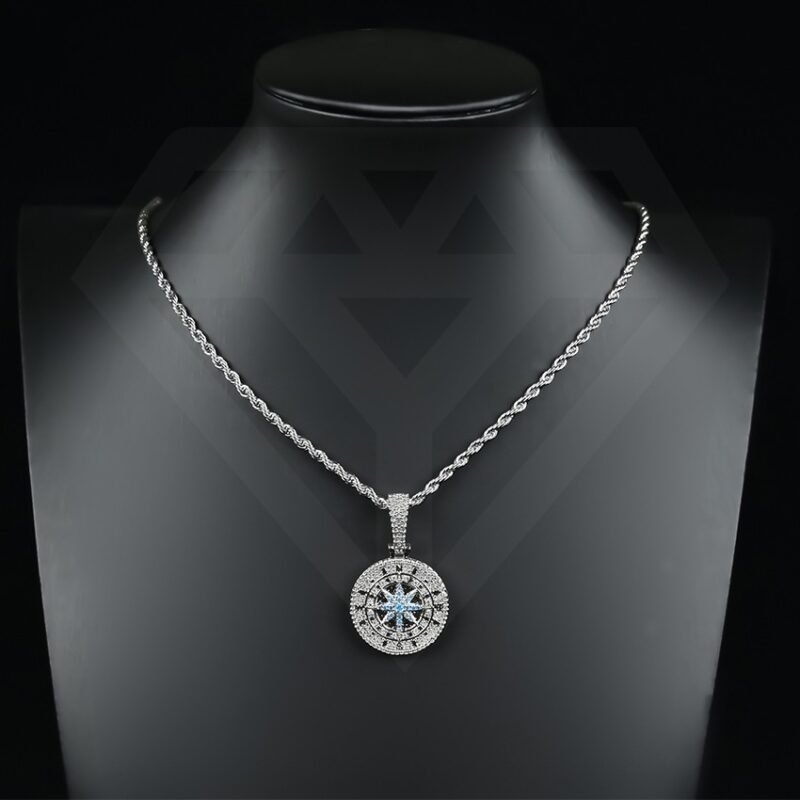 Circle Pendant Necklace Cuban Link Pendant - Image 3