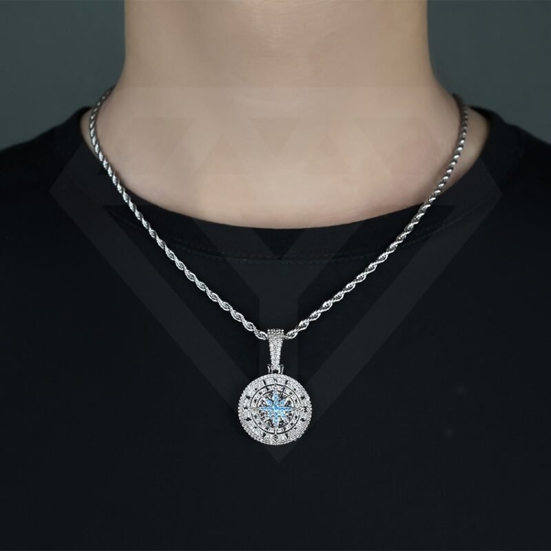 Circle Pendant Necklace Cuban Link Pendant - Image 4