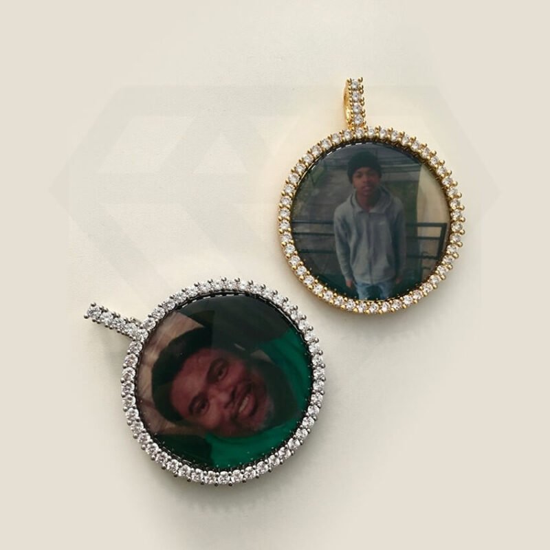 Custom Necklace Picture Necklace Memory Pendant Square Framed Circular Pendant Hip Hop Jewelry Wholesale - Image 2