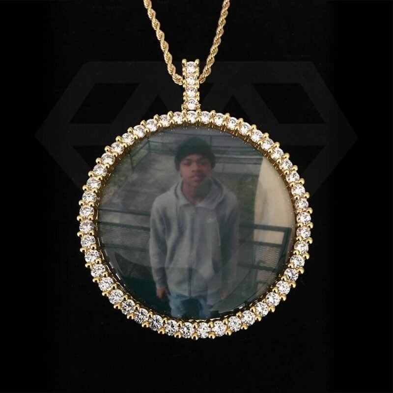 Custom Necklace Picture Necklace Memory Pendant Square Framed Circular Pendant Hip Hop Jewelry Wholesale - Image 4