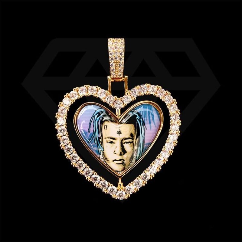 Gold Pendant Picture Photo Engraved Necklace - Image 3