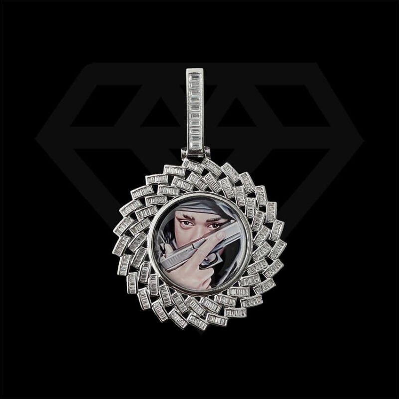 Photo New Design Iced Out Custom Picture Pendant Hip Hop Photo Pendant For Gifts Custom - Image 3