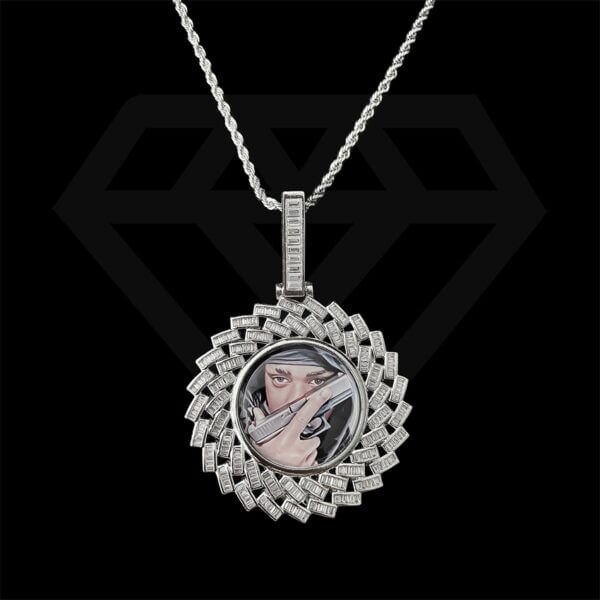 Photo New Design Iced Out Custom Picture Pendant Hip Hop Photo Pendant For Gifts Custom