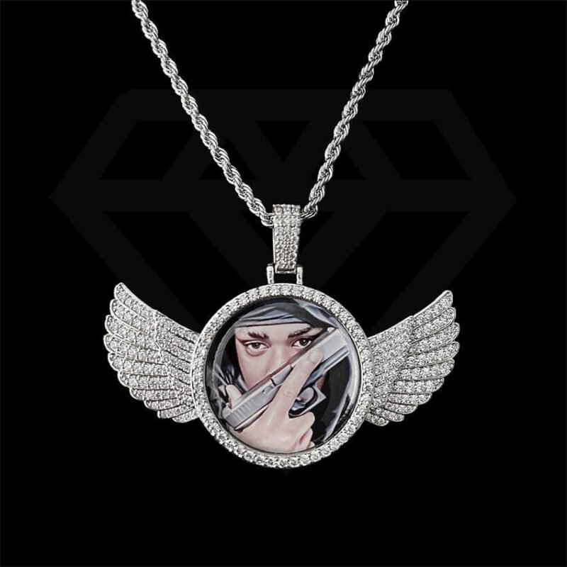 Custom Photo Necklace Wing Style - Image 4