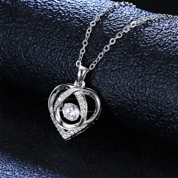 Moissanite Heart Pendant Necklace VVS1 D Color Pure S925 Sterling Silver Fine Jewelry Gift for Women MYP12351-5.0 - Image 6