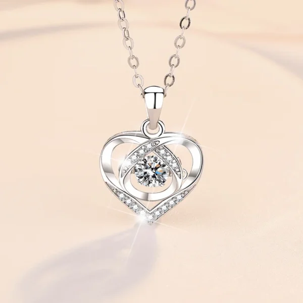 Moissanite Heart Pendant Necklace VVS1 D Color Pure S925 Sterling Silver Fine Jewelry Gift for Women MYP12351-5.0 - Image 7