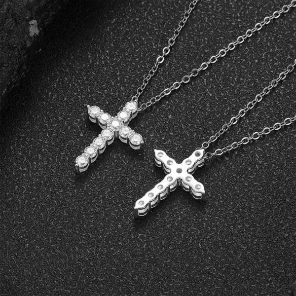 14K Gold Men's Cross Pendant Pave with Diamonds Chain Necklace, Hip Hop Stylish Design MYP9M041601 - Image 5