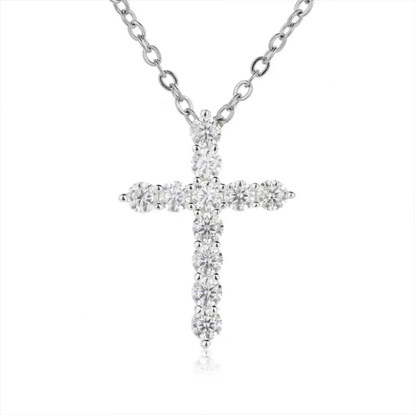 14K Gold Men's Cross Pendant Pave with Diamonds Chain Necklace, Hip Hop Stylish Design MYP9M041601 - Image 3