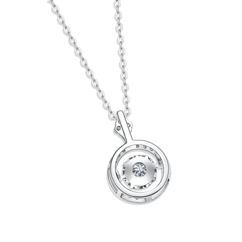 S925 Silver 1 Carat Beating Heart Pendant Necklace Bridal Jewelry For Wedding Engagement Party MYP13318-6.5 - Image 2