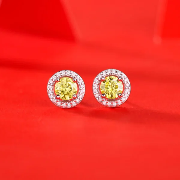 Moissanite Earrings Yellow MYZE9373 - Image 2