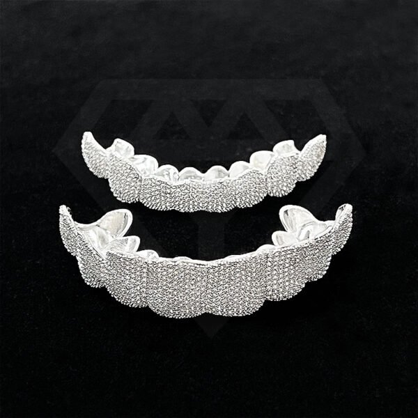 VVS Moissanite Iced Out Hiphop Grillz 925 Sterling Silver for Customized Luxury Grillz for Men MY20240625-22 - Image 2