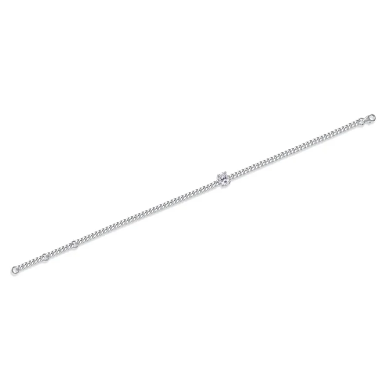 Moissanite Diamond Bracelets Sterling Silver Cuban Moissanite Bracelet White Gold Plated 925 Silver Cuban Chain Sparkling VVS1 Solitaire Precious Stylish Wedding Brides Jewelry MYZB13114 - Image 6