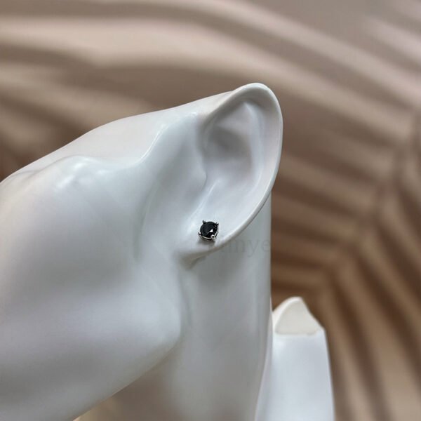 Elegant Alloy Black Stud Earrings - Image 2