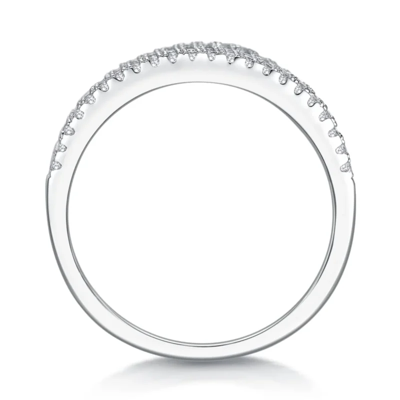 Wedding Unique Womens Ring White Gold Round Cut Eternity Diamond  Lab Created Bands Ring MYR13692 - Image 6