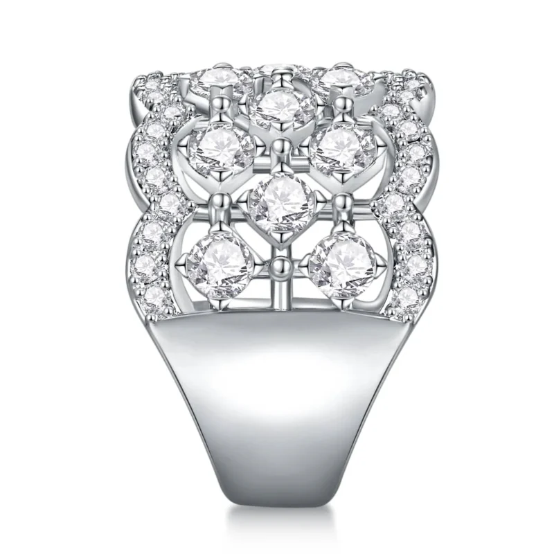 Luxury Women's S925 silver Moissanite wide Rim Ring jewelry Holiday gift Women Ring MYR13686 - Image 6