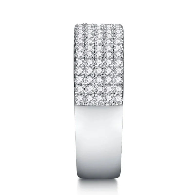 Five Row VVS D Dazzling Brilliant Cut Cubic Zirconia Broad Wedding Band Ring in 925 Sterling Silver Moissanite Tennis Eternity Ring MYR13698 - Image 5