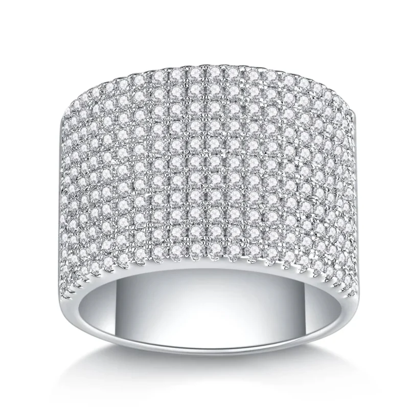Wedding Unique Womens Ring White Gold Round Cut Eternity Diamond  Lab Created Bands Ring MYR13692 - Image 4