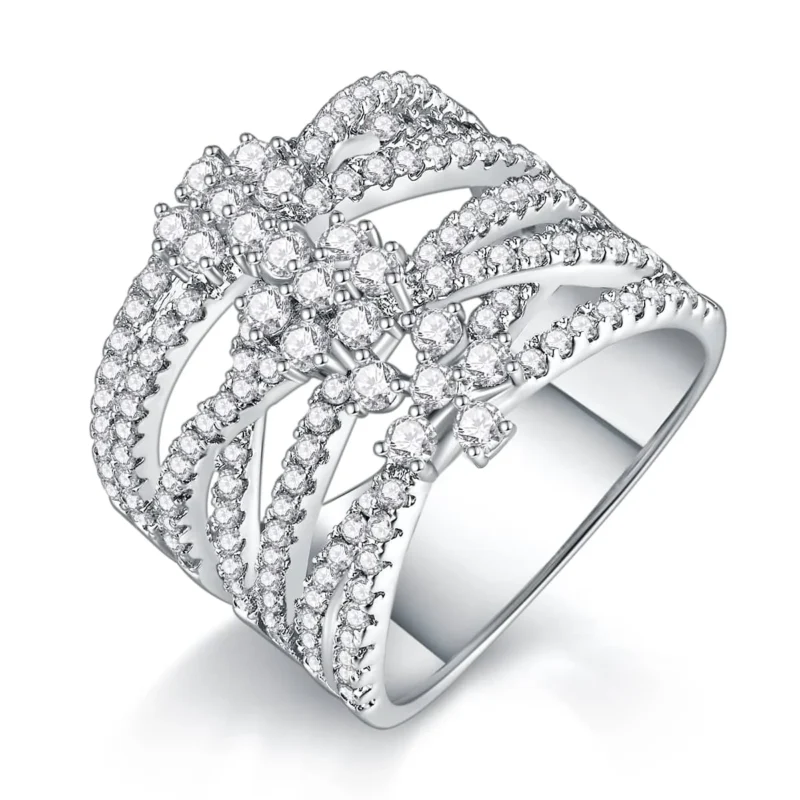 Shining Ring 925 Sterling Silver Wrap Rings for Women Baguette Rings Platinum Moissanite S925 MYR13694