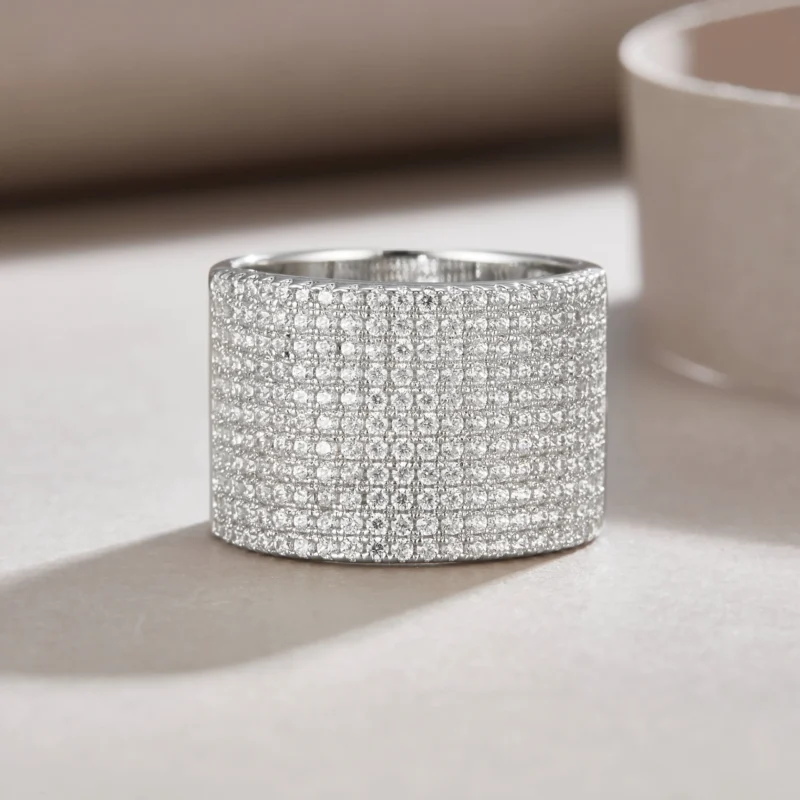 Wedding Unique Womens Ring White Gold Round Cut Eternity Diamond  Lab Created Bands Ring MYR13692 - Image 3