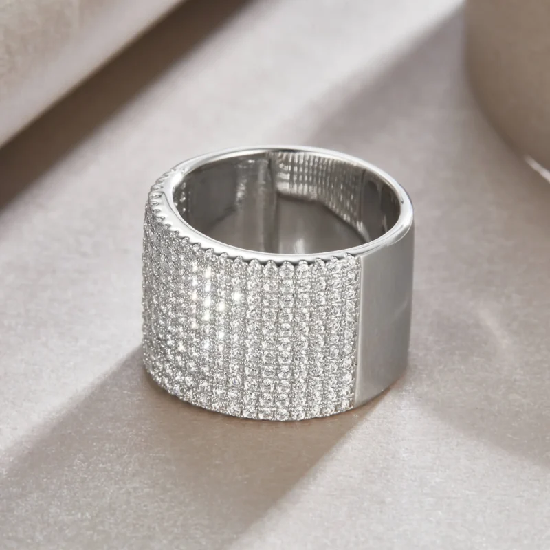 Wedding Unique Womens Ring White Gold Round Cut Eternity Diamond  Lab Created Bands Ring MYR13692 - Image 2
