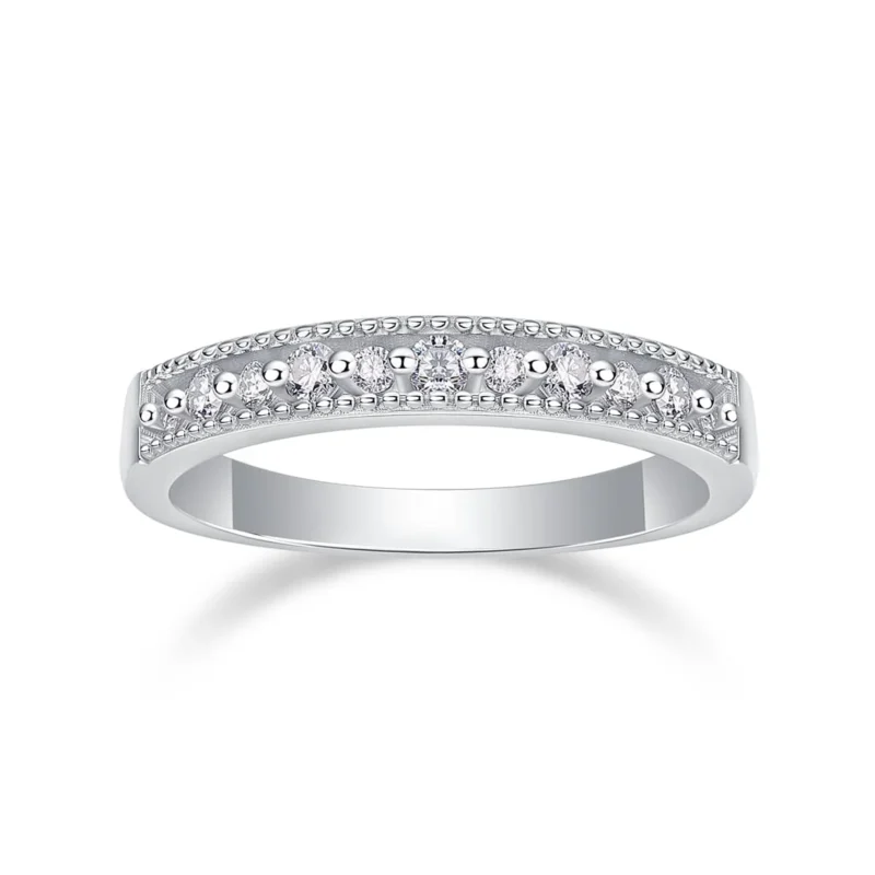 Engagement White Gold Solid Wedding Engagement Ring and Wedding Band Wedding Band Ring MYR13239 - Image 4