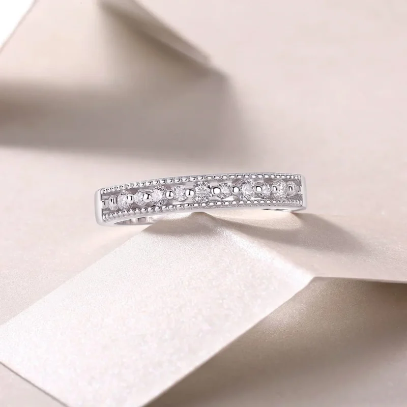 Engagement White Gold Solid Wedding Engagement Ring and Wedding Band Wedding Band Ring MYR13239 - Image 6