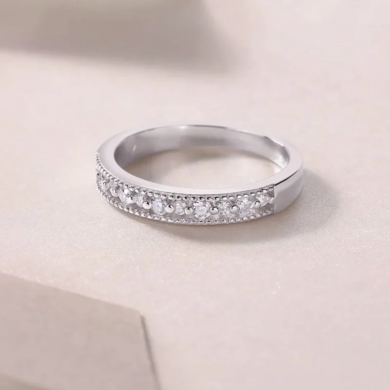 Engagement White Gold Solid Wedding Engagement Ring and Wedding Band Wedding Band Ring MYR13239 - Image 5