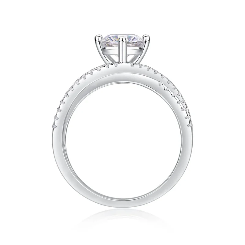 Fine Jewelry Ring 925 1 Carat Natural Diamond Engagement Ring D-color VVS1 Clarity Excellent Cut Interwoven Sterling Silver MYR13235-6.5 - Image 7