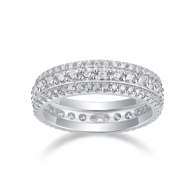 New Design Jewelry Ladies Brilliant Cut Diamond Eternity Wedding Band In Platinum 925 Sterling Silver Ring MYR13251 - Image 4
