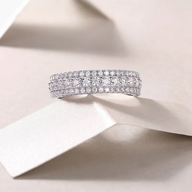 New Design Jewelry Ladies Brilliant Cut Diamond Eternity Wedding Band In Platinum 925 Sterling Silver Ring MYR13251 - Image 6