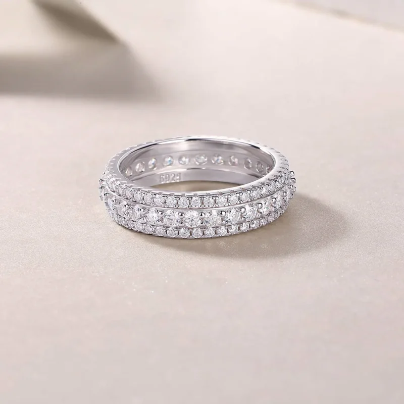 New Design Jewelry Ladies Brilliant Cut Diamond Eternity Wedding Band In Platinum 925 Sterling Silver Ring MYR13251 - Image 5