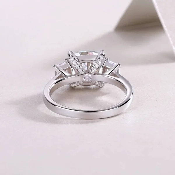 5 CT Cushion Colorless Moissanite Wedding Bridal Ring Eternity Sterling Silver Solid Diamond Solitaire 4-Prong Silver Jewelry MYR12968 - Image 5