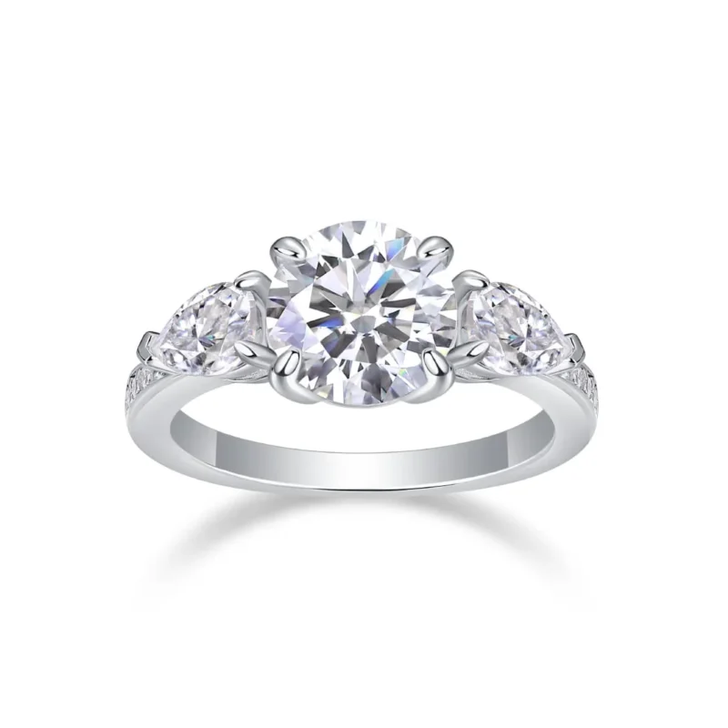 Handmade Engagement Ring 3 CT Round Cut Moissanite Diamond Solitaire Wedding Bridal Ring Engagement Rings MYR13150-8.0