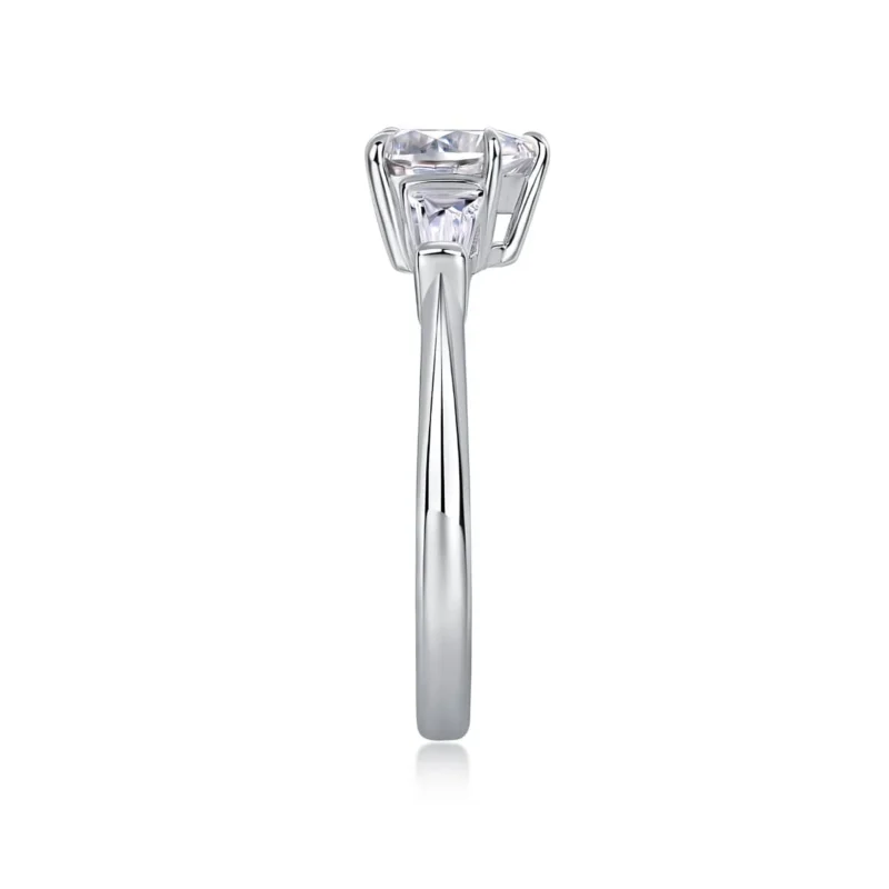 3 Ct Heart Cut Diamond Classic Solitaire Wedding 3-Stone Engagement Ring Plated 925 Sterling Silver Handmade Women Jewelry Promise Customized Ring Sterling Silver Ring MYR13209 - Image 5
