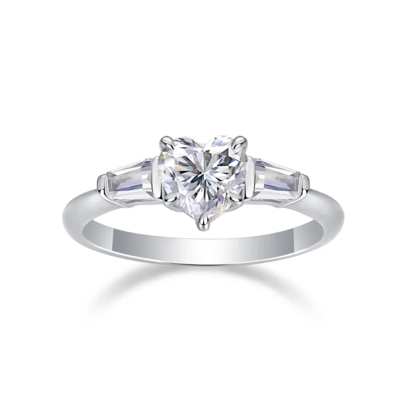 3 Ct Heart Cut Diamond Classic Solitaire Wedding 3-Stone Engagement Ring Plated 925 Sterling Silver Handmade Women Jewelry Promise Customized Ring Sterling Silver Ring MYR13209