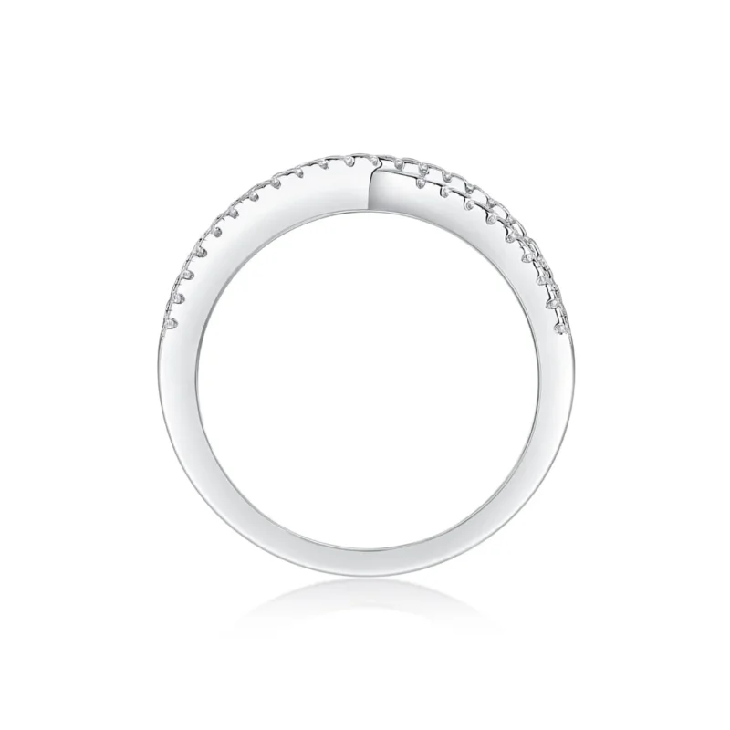X Ring Simulated Diamond Criss Cross Ring for Women Statement Promise Wedding Rings 925 Sterling Silver MYR13178 - Image 7