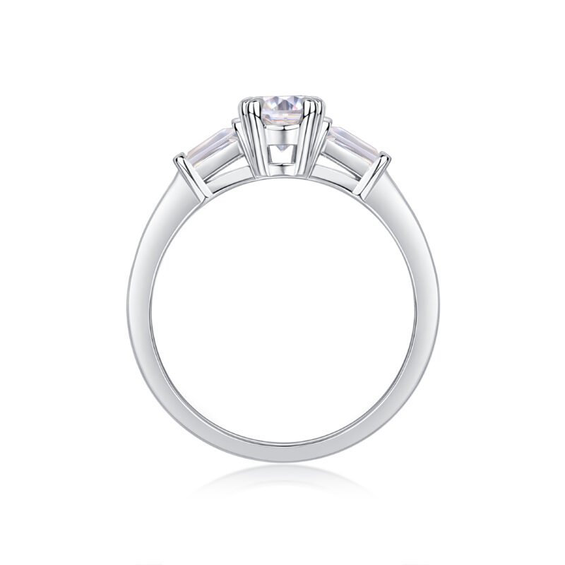 Fine Sterling Center Oval Cut With Baguette And Princess Cut Sparkling Engagement Ring Over Sterling Silver Jewelry For Women Ring MYR13207 - Image 6