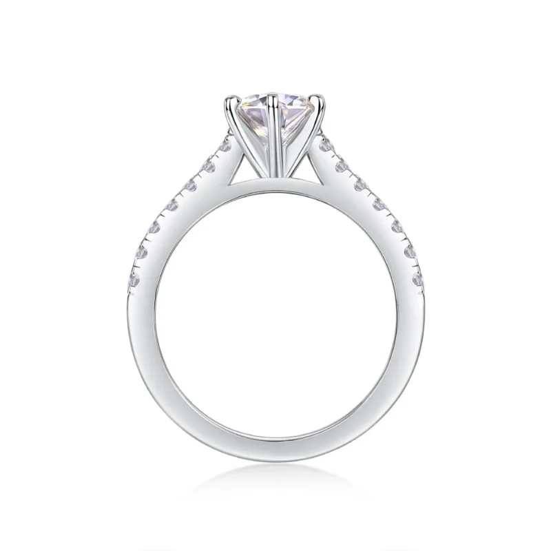 1-5 Carat (ctw) White Gold Round Cut LAB GROWN Diamond Side Stone Engagement Rings 925 Sterling Silver MYR13177-6.5 - Image 6