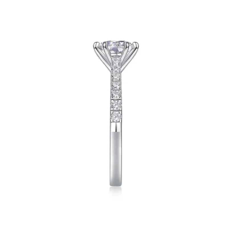 1-5 Carat (ctw) White Gold Round Cut LAB GROWN Diamond Side Stone Engagement Rings 925 Sterling Silver MYR13177-6.5 - Image 5