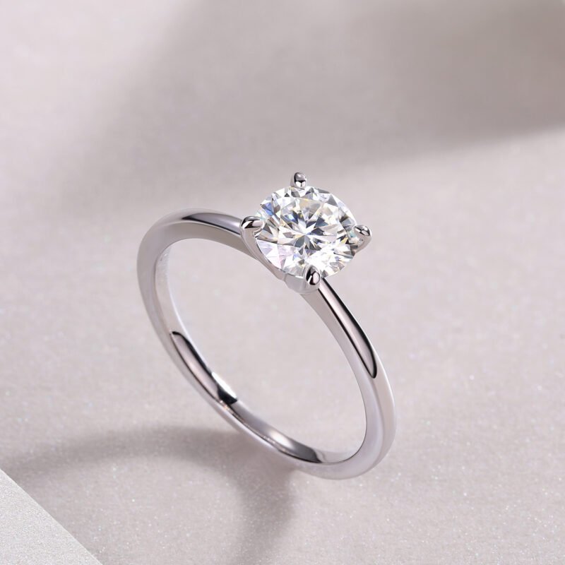 S925 Sterling Silver 4k White or Yellow Gold Lab-Grown Diamond Solitaire Engagement Ring Fine Jewelry Moissanite MYR12939-6.5 - Image 4