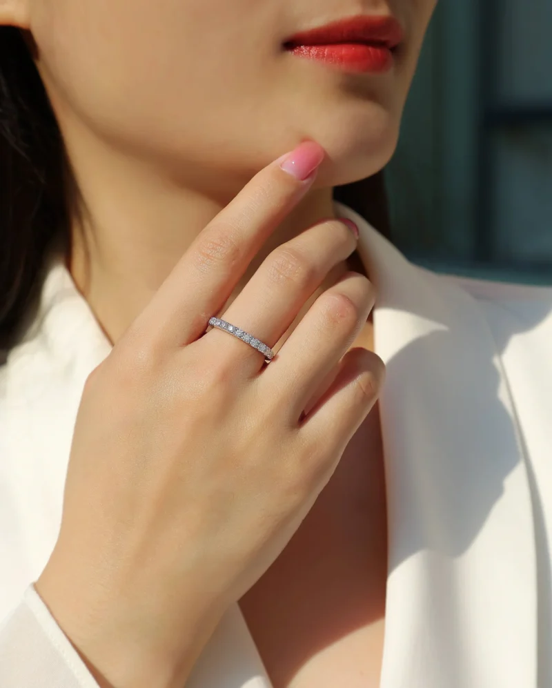Luxury Wedding Ring 0.50ct Lab Grown Diamond Band Ring For Women EF Color VS Clarity Jewelry S925 Sterling Silver MYR13238 - Image 8