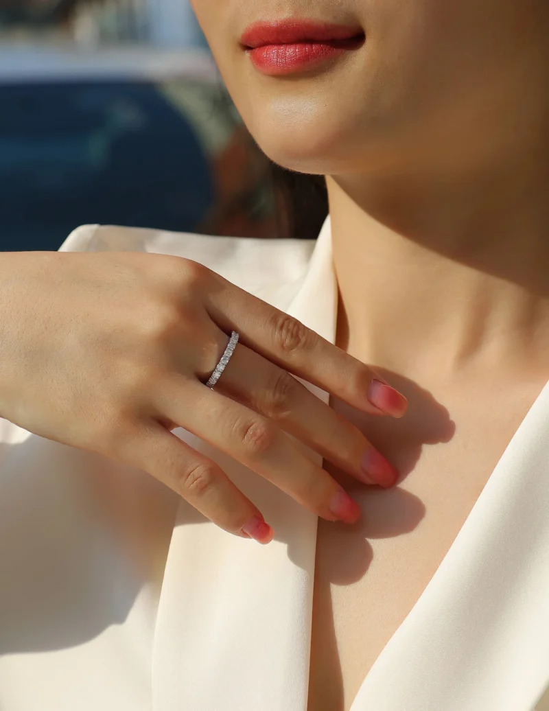 Luxury Wedding Ring 0.50ct Lab Grown Diamond Band Ring For Women EF Color VS Clarity Jewelry S925 Sterling Silver MYR13238 - Image 7