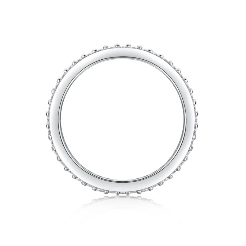 Fine Jewelry 2 Rows Wide Ring 925 Sterling Silver Engagement for Women Moissanite Ring MYR13654-1.0 - Image 8