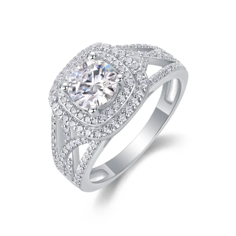 Jewelry Ring 925 Sterling Silver 3ct Halo Cushion Cut Moissanite Engagement Rings for Women D Color VVS1 Ring MYR13378-6.5