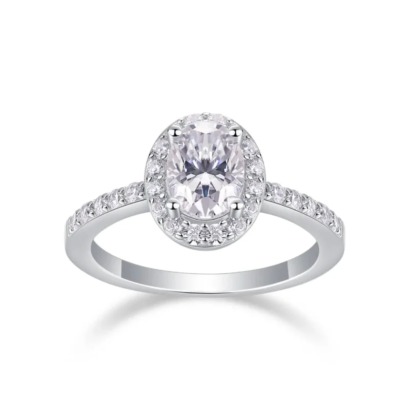 Oval Gemstone Diamond Co Oval Shape Halo 925 Sterling Silver Ring Design Diamond S925 Silver Ring MYR13340 - Image 6