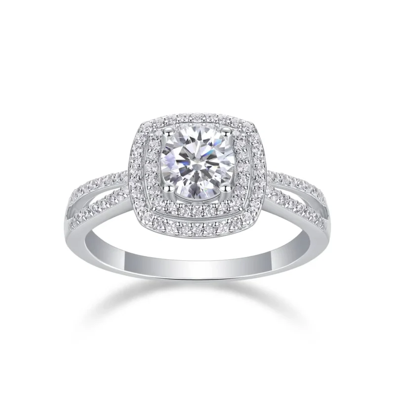 925 Sterling Silver Moissanite 1-3CT Rings for Women,18K White Gold Plated Silver,D Color VVS1 Ideal Cut Women Ring MYR13332-6.5 - Image 6